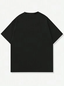 Manfinity Homme Men's Geometric Printed Short Sleeve T-Shirt - Black - View 2