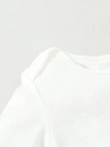SHEIN Body de manga larga con unicolor y hombros superpuestos para bebé niño - Multicolor - View 6