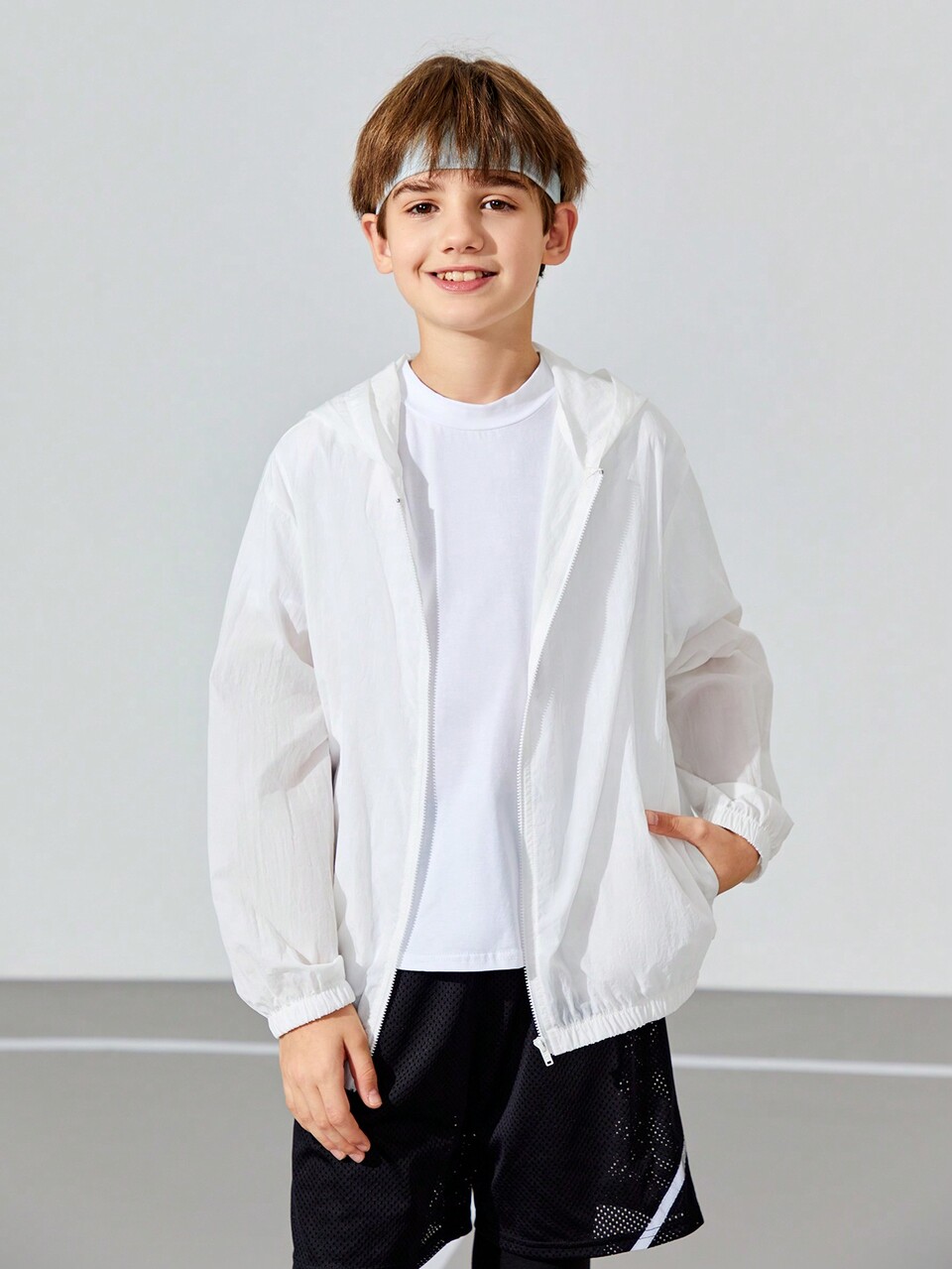 Tween Boys' Loose Fit Casual Hooded Sports Sweatshirt With Printed Long Sleeve