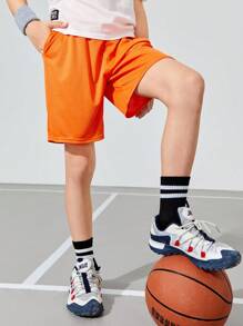 SHEIN 5入組寬鬆針織運動短褲,適用於青少年男孩 - 彩色 - 查看 3