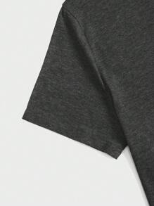 Manfinity Dauomo Camiseta De Manga Corta Con Cuello En V De Color Sólido Para Hombre