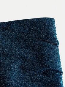 Tween Girls' Sparkling Pleated Wrap Skirt - Teal Blue - View 4