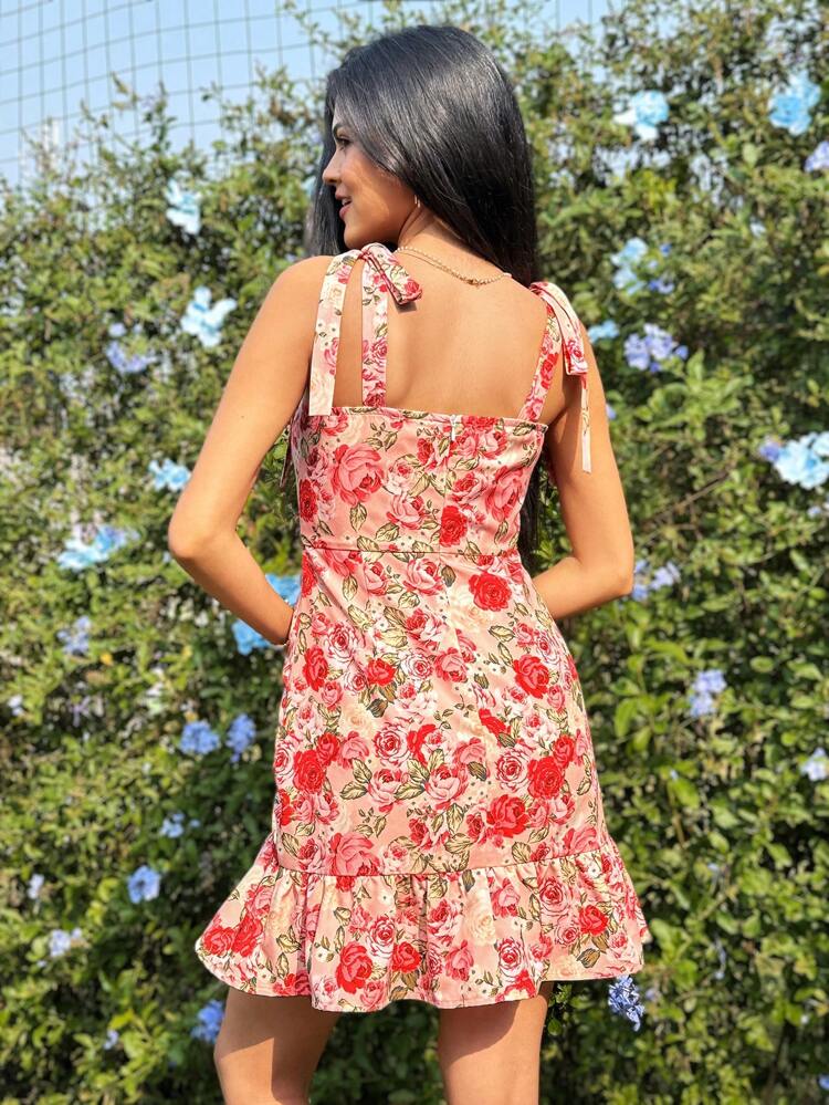 Women's Floral Printed Spaghetti Strap Dress