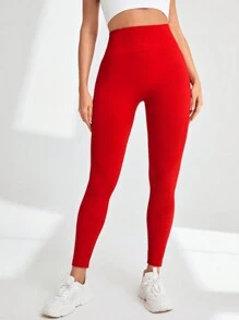Easithlete Seamless Sport Leggings For Chinese New Year - Red - View 4