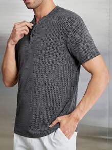 Manfinity NXTstreet Camisa Polo De Manga Corta De Punto Para Hombres - Negro - Ver 1