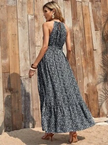 Chiquease 女式掛脖花卉印花連身裙