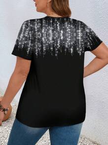 EMERY ROSE Áo thun họa tiết in hình con bướm màu đen mùa xuân Plus Size dành cho nữ - màu đen - Xem 2