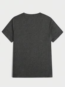 Manfinity Dauomo Camiseta De Manga Corta Con Cuello En V De Color Sólido Para Hombre