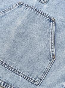 Tween Boy's Distressed Denim Jacket - Medium Wash - View 7