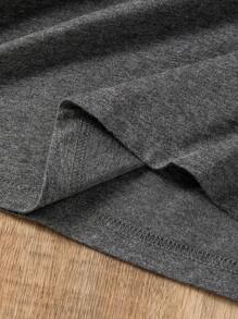 INAWLY Women's Solid Color Simple Short-Sleeved T-Shirt - Dark Grey - View 5