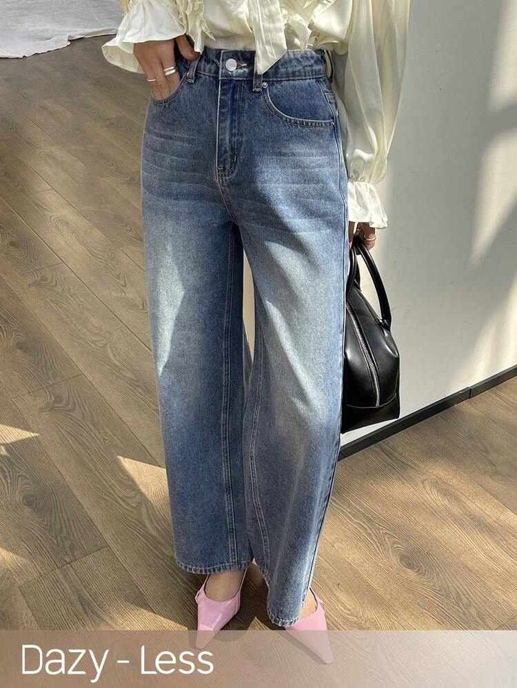 Ladies' Denim Pants With Pockets Old Money Style Women Jeans