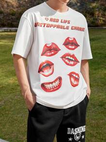 Manfinity VCAY 男士針織圓領短袖t卹 - 白色 - 查看 1