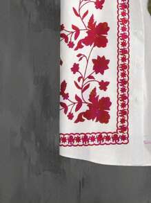 Manfinity RSRT Men's Floral Printed Short Sleeve Button-Down Shirt - White - View 4