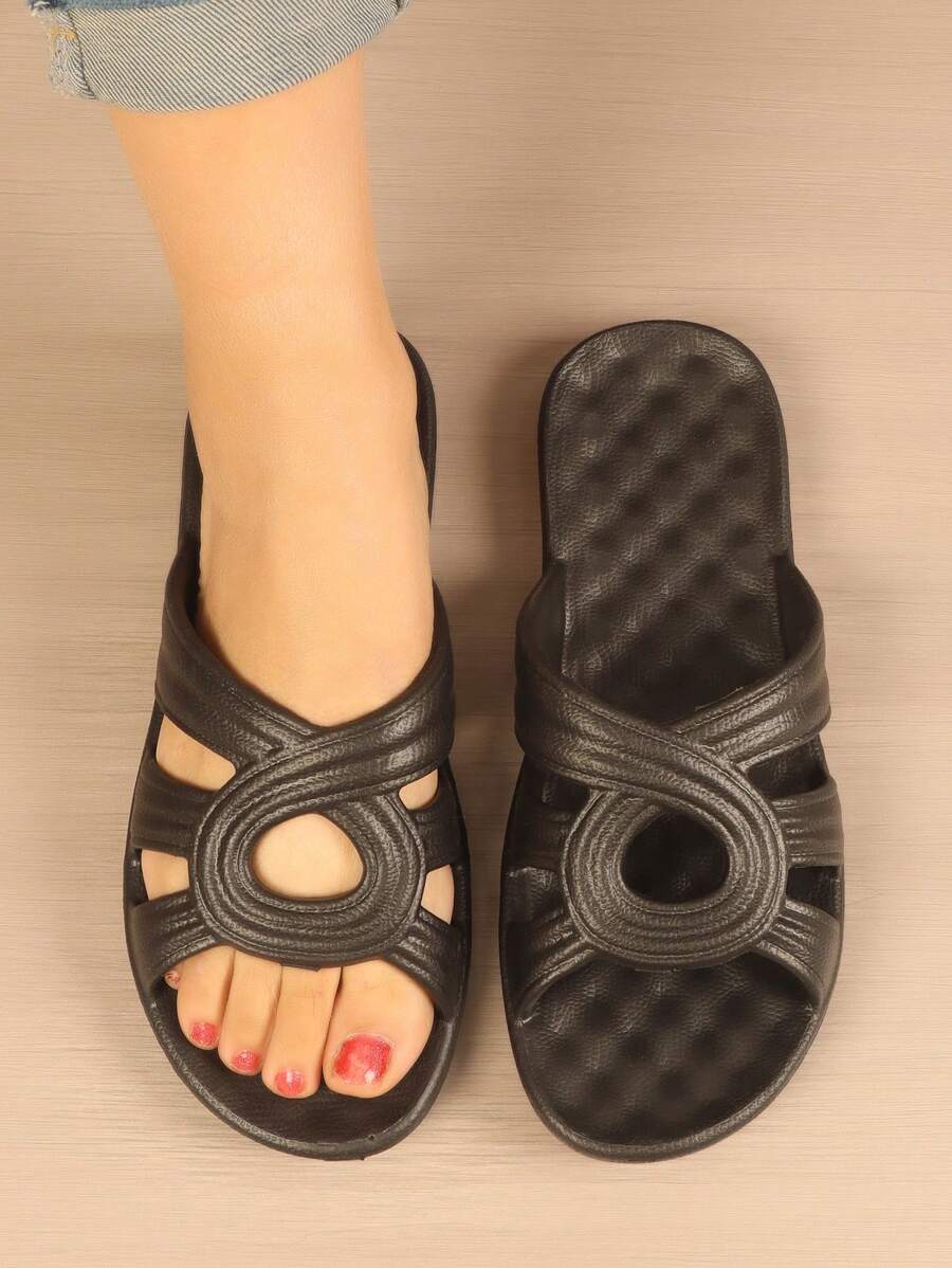Women's Plastic Slippers, Fashionable, Wear-Resistant And Soft For Summer - Black - View 1