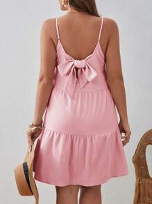 Dreamara 大尺碼女裝後結吊帶背心裙 - 粉色 - 查看 1