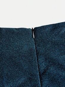 Tween Girls' Sparkling Pleated Wrap Skirt - Teal Blue - View 3