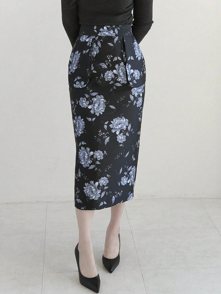 Women's Floral Printed Pencil Skirt
