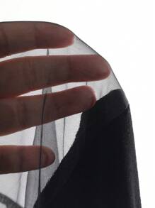 Livesso 女士网纱长袖衬衫/T恤外出上衣，新年夜，秋季女装嘉年华