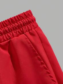 Manfinity RebelGame Nam Hoa hồng Slogan In Áo thun Hơn Màu thuần Quần short 2 Miếng - Nhiều màu - Xem 4