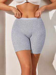 Pantalones Cortos Cuadrados Acanalados De Seguridad Para Mujeres