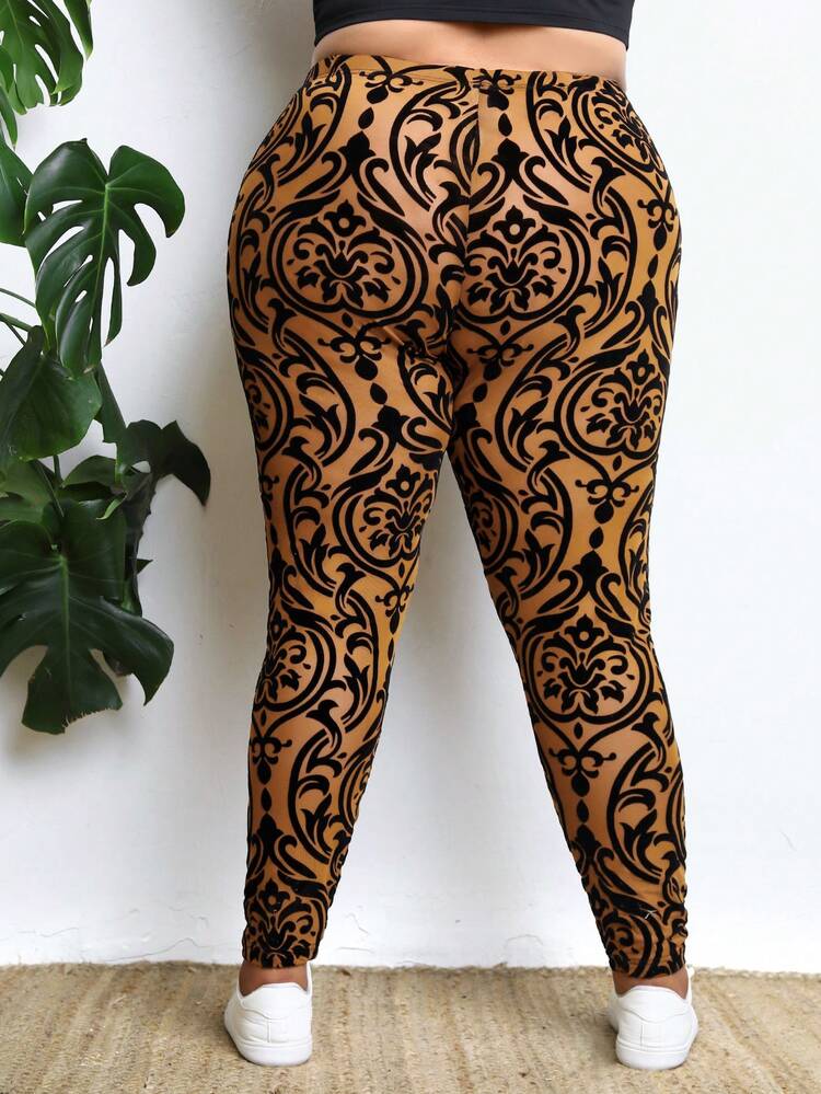 Casual Plus Size Women's Printed Leggings