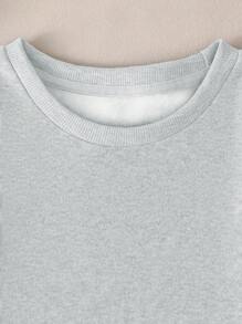 INAWLY Round Neck Long Sleeve Sweatshirt - Multicolor - View 5