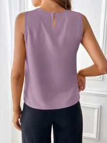 SHEIN Clasi Women's Sleeveless Round Neck Blouse - Dusty Purple - View 2