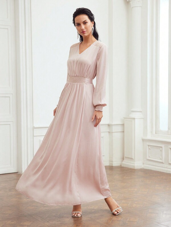 MOTF PREMIUM WOVEN DRAPED TIE BACK DRESS