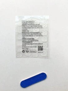 ROMWE Kawaii 24入組長款棺材3D水鑽裝飾假指甲和1入組指甲銼&1張織帶 - 粉色 - 查看 5