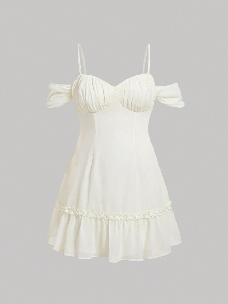 Plus Size Women's Off-Shoulder Belted Dress