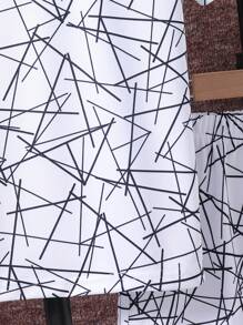 青少年男孩條紋&字母印花短袖t恤和短褲2件套裝 - 白色 - 查看 7