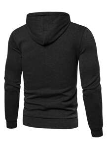 Men's Casual Gradient Polka Dot Print Kangaroo Pocket Zip-Up Hoodie