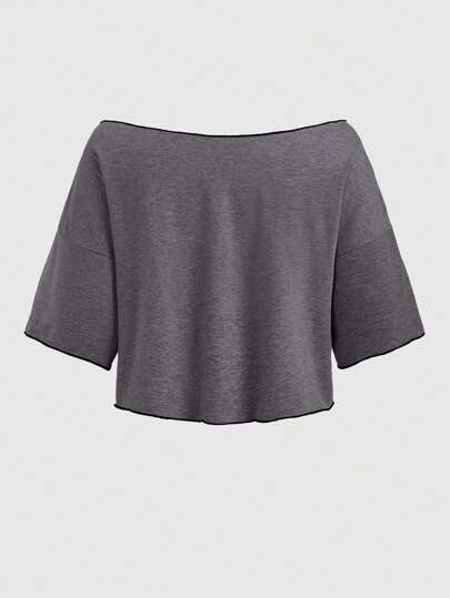 ROMWE Goth Vrouwen Schedel Geprint Open schouders T-shirts