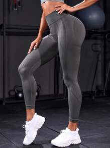 Powerista Tummy Control Sports Leggings Workout Leggings Yoga Women Pants - Dark Grey - View 2