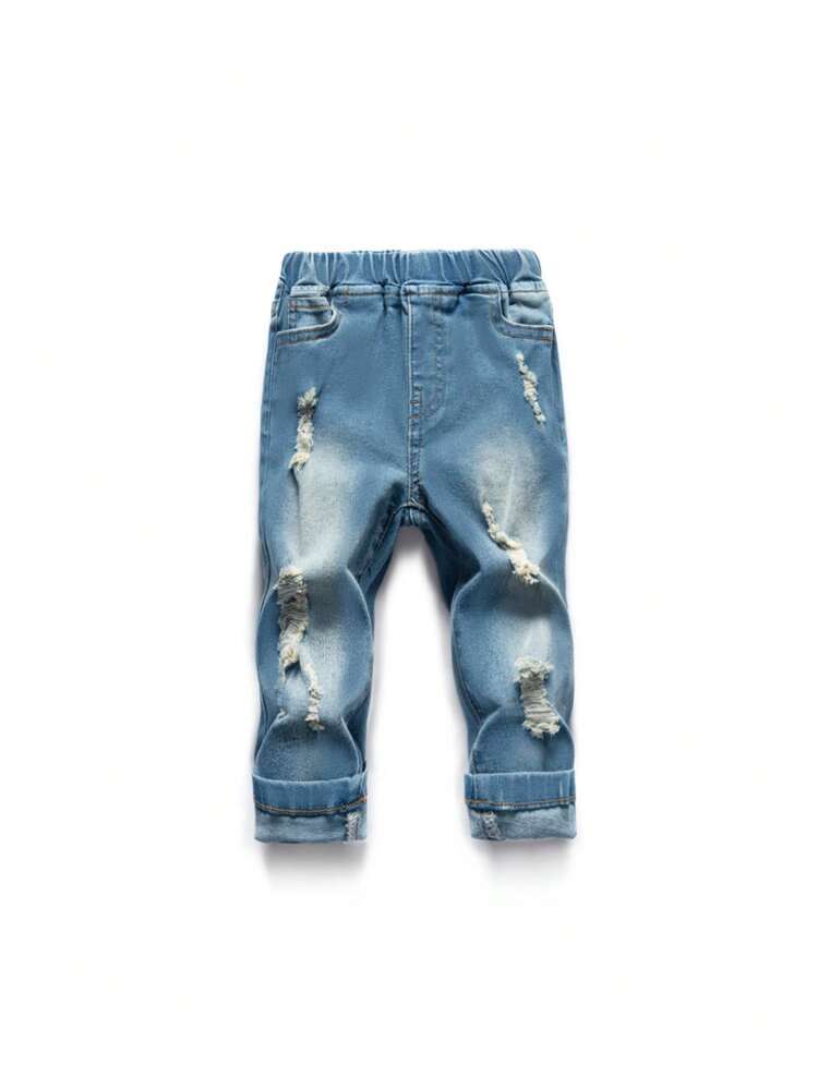 Baby Boy New Arrival Stylish Washed Distressed Jeans With Fit