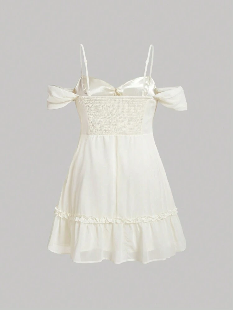 Plus Size Women's Off-Shoulder Belted Dress