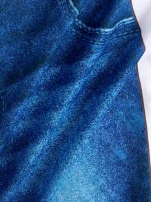 SHEIN Tween Girl Text Printed Sweatshirt & Printed Jeans Set For Spring/Summer - Multicolor - View 7