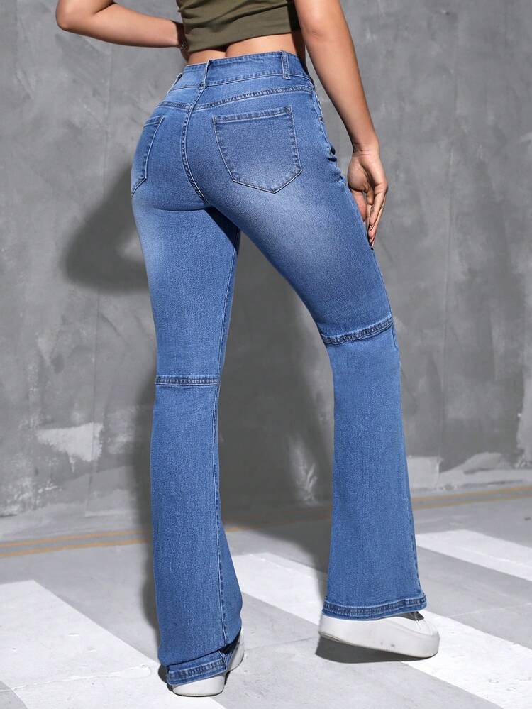 Women's Fringed Flared Jeans