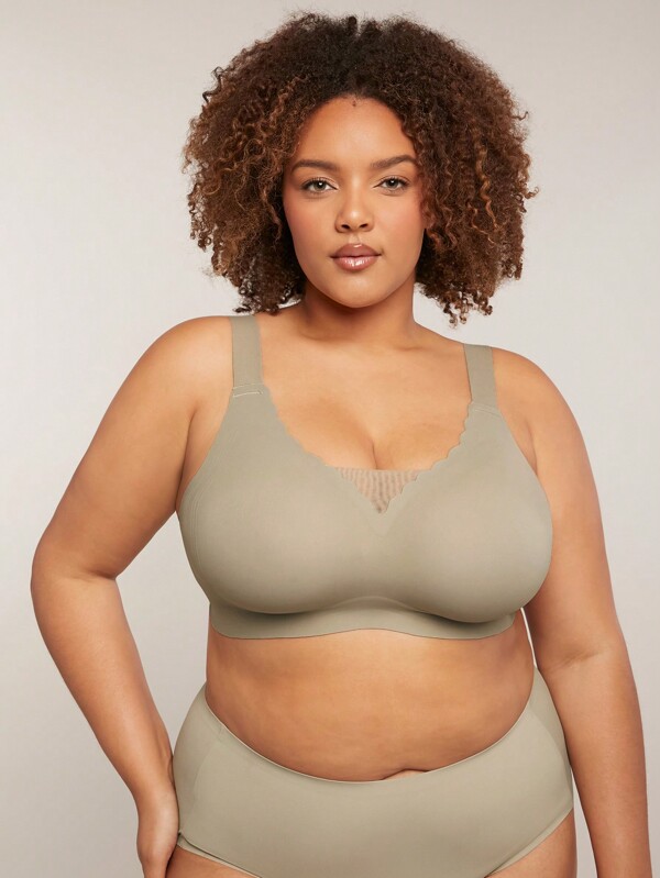 LUVLETTE Sutien sport Plus Dream Curve 2ndSkin fără fereastră, acoperire completă, fără cusături, cu susținere laterală, tip lenjerie intimă ascunsă