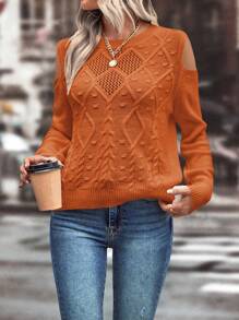 EMERY ROSE Długi Rękaw Swetry Z Odkryte ramiona Detal