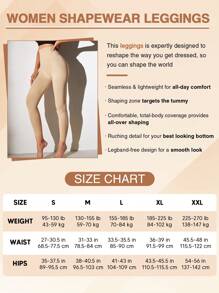 Women's Seamless High Waist Hip Lifting Tummy Control Body Shaper Leggings - Apricot - View 5