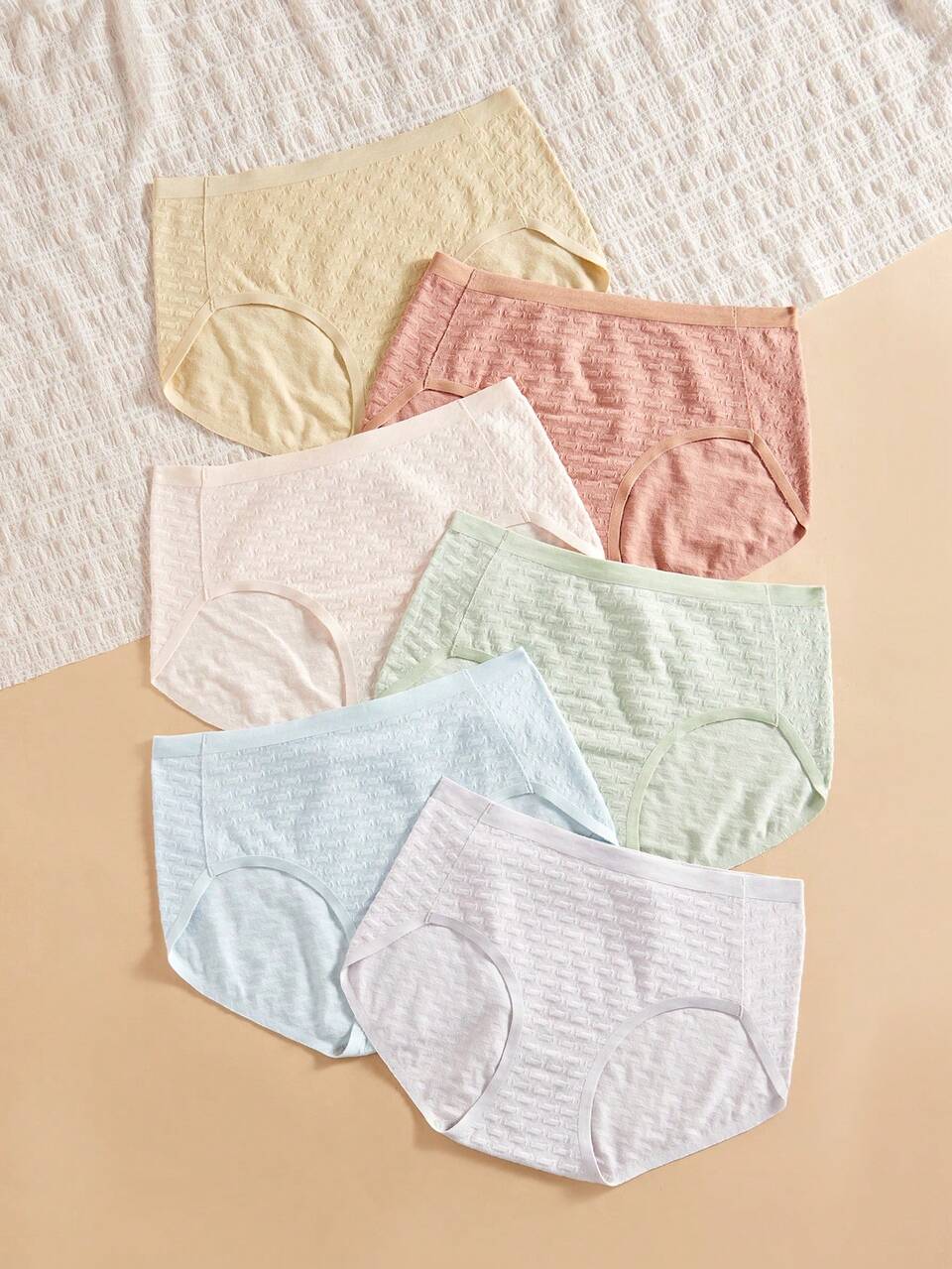 6pcs Women's Solid Color Triangle Panties