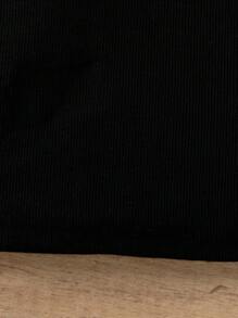 SHEIN Young Girl's Embroidery Stylish Mesh Puff Short Sleeve T-Shirt With Contrast Colors