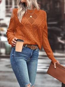 EMERY ROSE Długi Rękaw Swetry Z Odkryte ramiona Detal