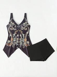 Swim Lushoire Summer Ladies' Printed Tankini Set - Multicolor - View 5