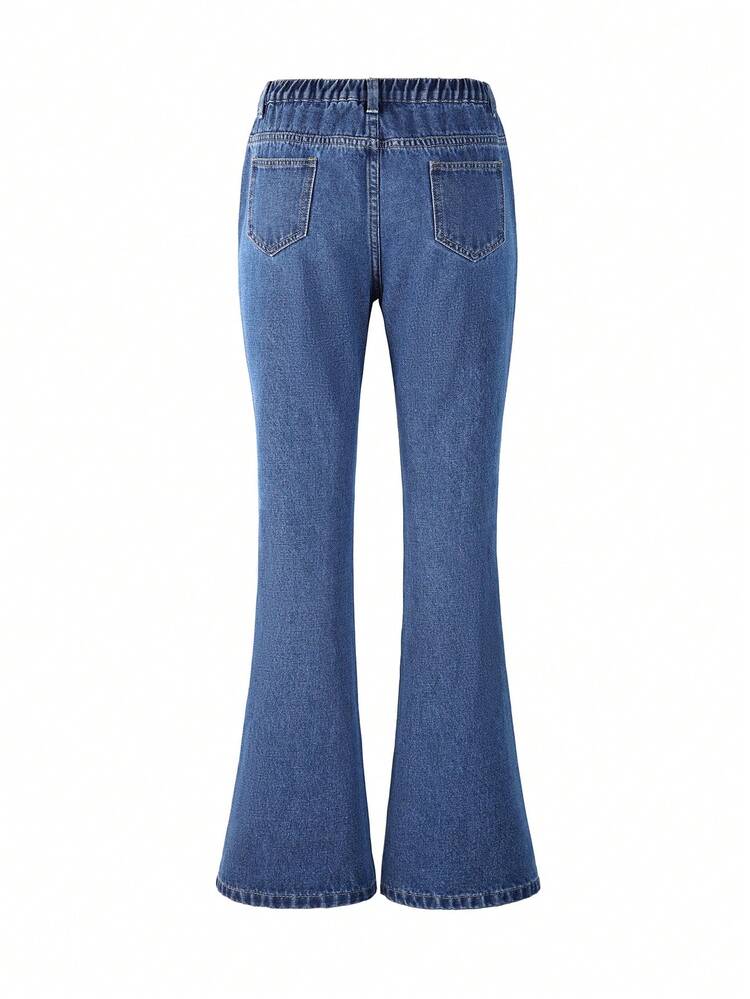 Teen Girls' Frayed And Cut Flare Jeans