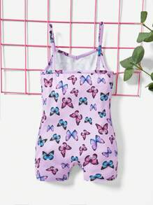 SHEIN Butterfly Patterned Baby Girl Romper