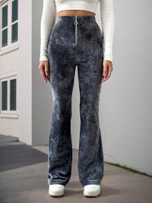 EURMUSE 女款tie-dye前拉鍊連身褲