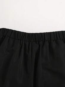 SHEIN Chàng trai trẻ Tương phản Màu sắc Thể thao Quần thể thao Với Cán Hem Và Cổ tay áo - màu đen - Xem 7