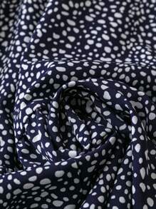 SHEIN LUNE 大码女式 V 领印花连衣裙，女式夏季服装 - 藏蓝色 - 查看 4